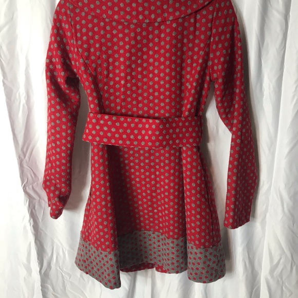 Dejavu red and grey polka dot coat - Picture 5 of 8